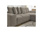 Anakin - Canapé D'Angle Convertible Réversible Coffre - Tissu Bouclette - 6 Coussins
