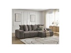 Anakin - Canapé D'Angle Convertible Réversible Coffre - Tissu Bouclette - 6 Coussins