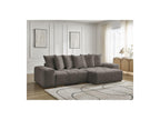 Anakin - Canapé D'Angle Convertible Réversible Coffre - Tissu Bouclette - 6 Coussins