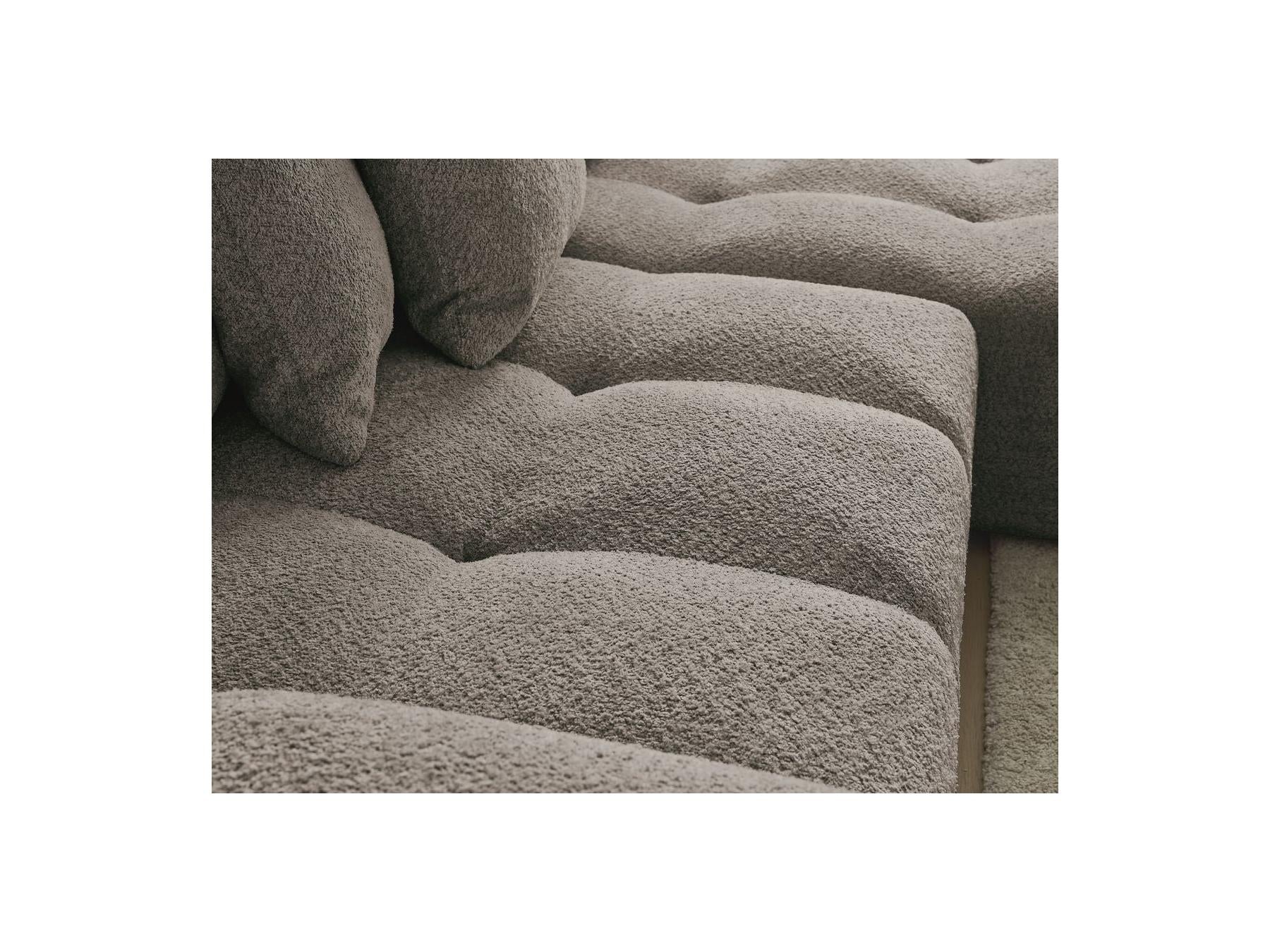 Anakin - Canapé D'Angle Convertible Réversible Coffre - Tissu Bouclette - 6 Coussins