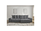 Anakin - Canapé D'Angle Convertible Réversible Coffre - Tissu Bouclette - 6 Coussins