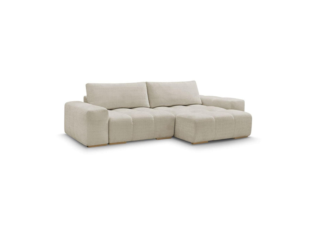 Anakin - Canapé D'Angle Réversible Convertible Coffre - Tissu Texturé - 2 Coussins