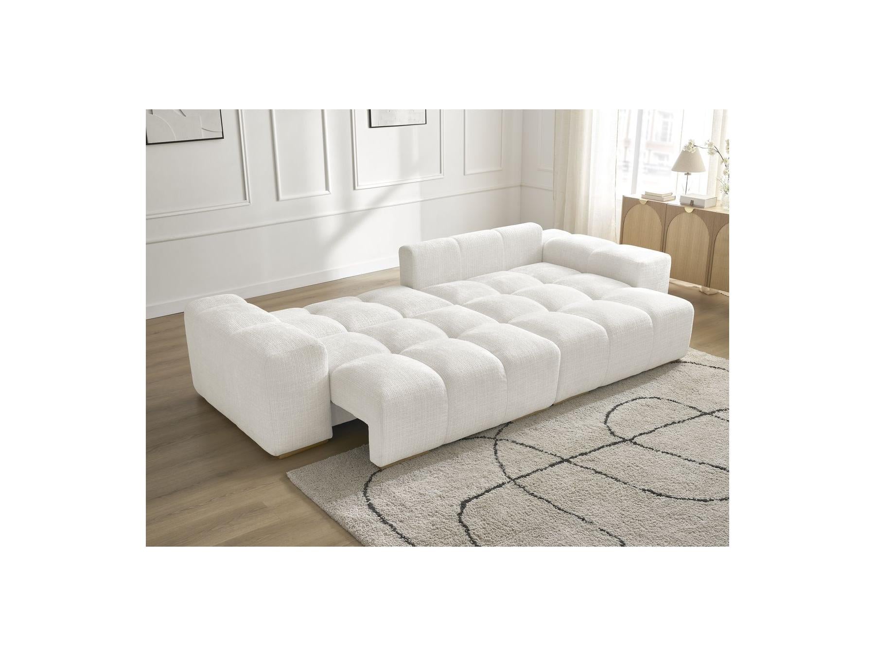 Anakin - Canapé D'Angle Réversible Convertible Coffre - Tissu Texturé - 2 Coussins
