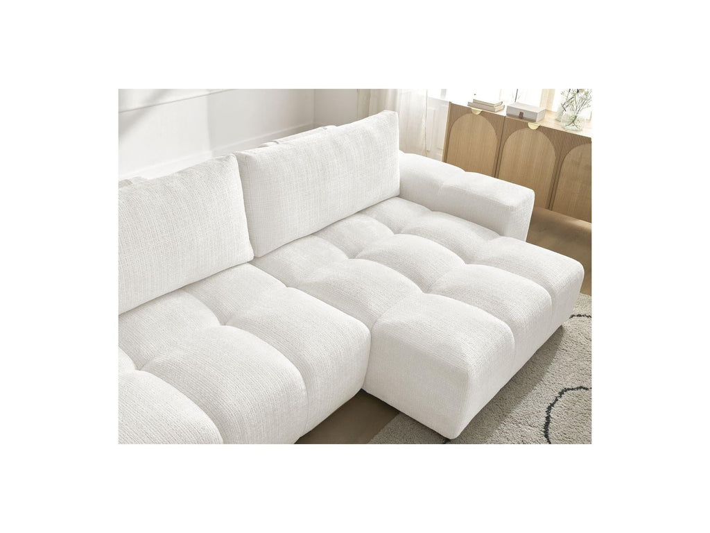 Anakin - Canapé D'Angle Réversible Convertible Coffre - Tissu Texturé - 2 Coussins