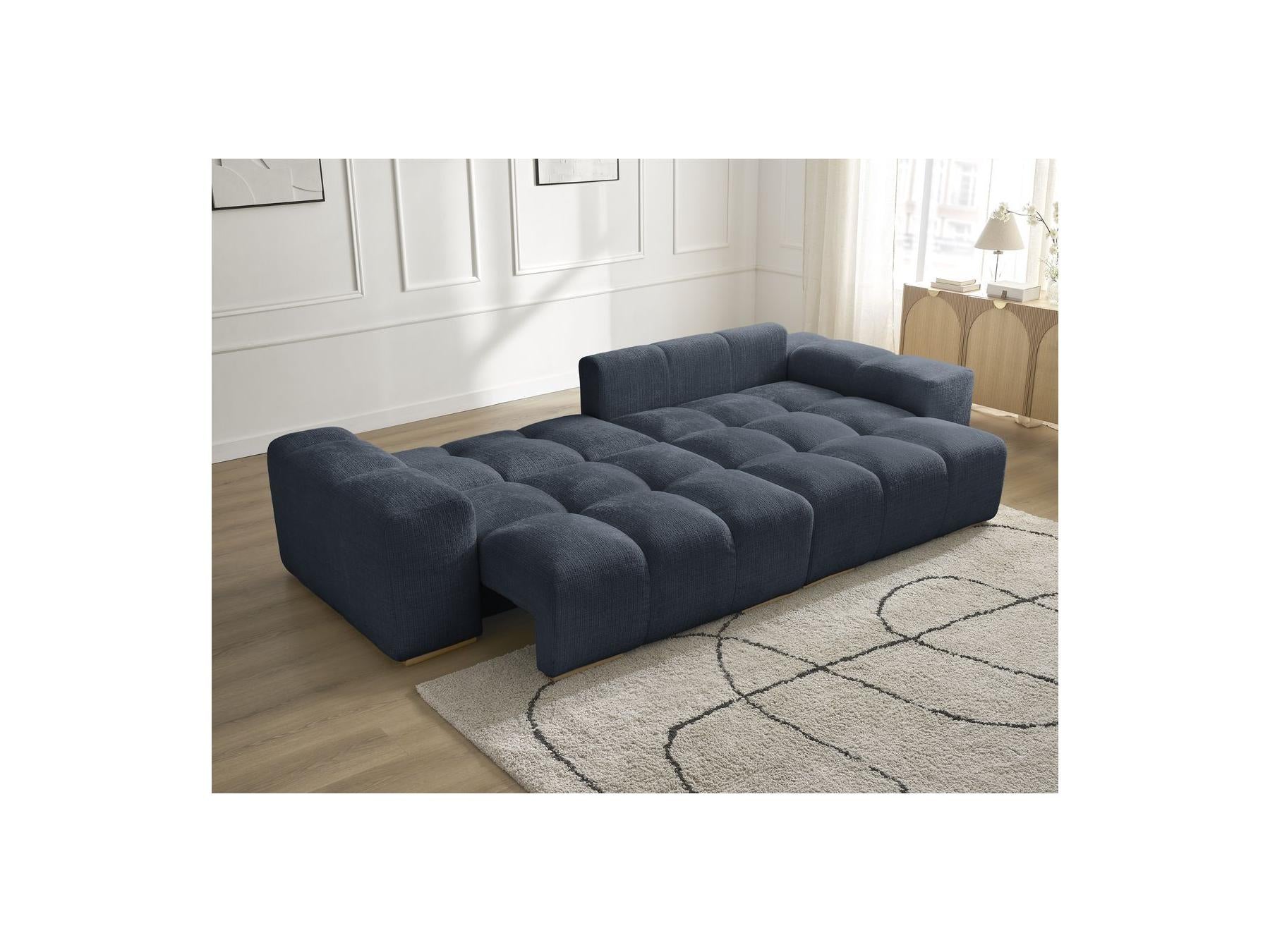 Anakin - Canapé D'Angle Réversible Convertible Coffre - Tissu Texturé - 2 Coussins