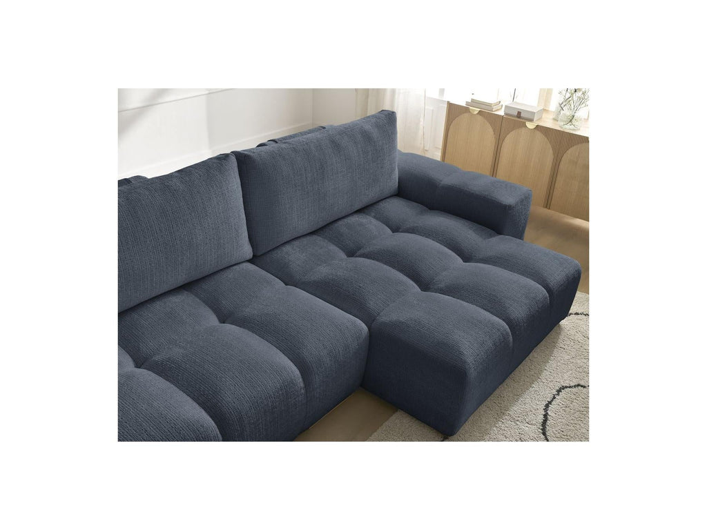 Anakin - Canapé D'Angle Réversible Convertible Coffre - Tissu Texturé - 2 Coussins