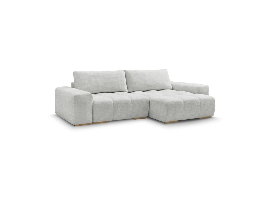 Anakin - Canapé D'Angle Réversible Convertible Coffre - Tissu Texturé - 2 Coussins