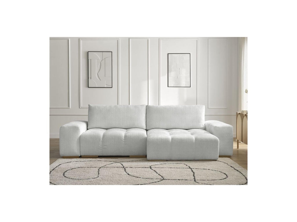 Anakin - Canapé D'Angle Réversible Convertible Coffre - Tissu Texturé - 2 Coussins
