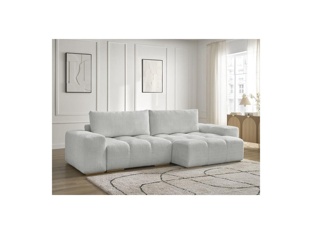 Anakin - Canapé D'Angle Réversible Convertible Coffre - Tissu Texturé - 2 Coussins