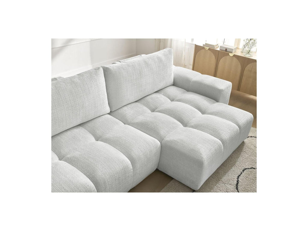 Anakin - Canapé D'Angle Réversible Convertible Coffre - Tissu Texturé - 2 Coussins