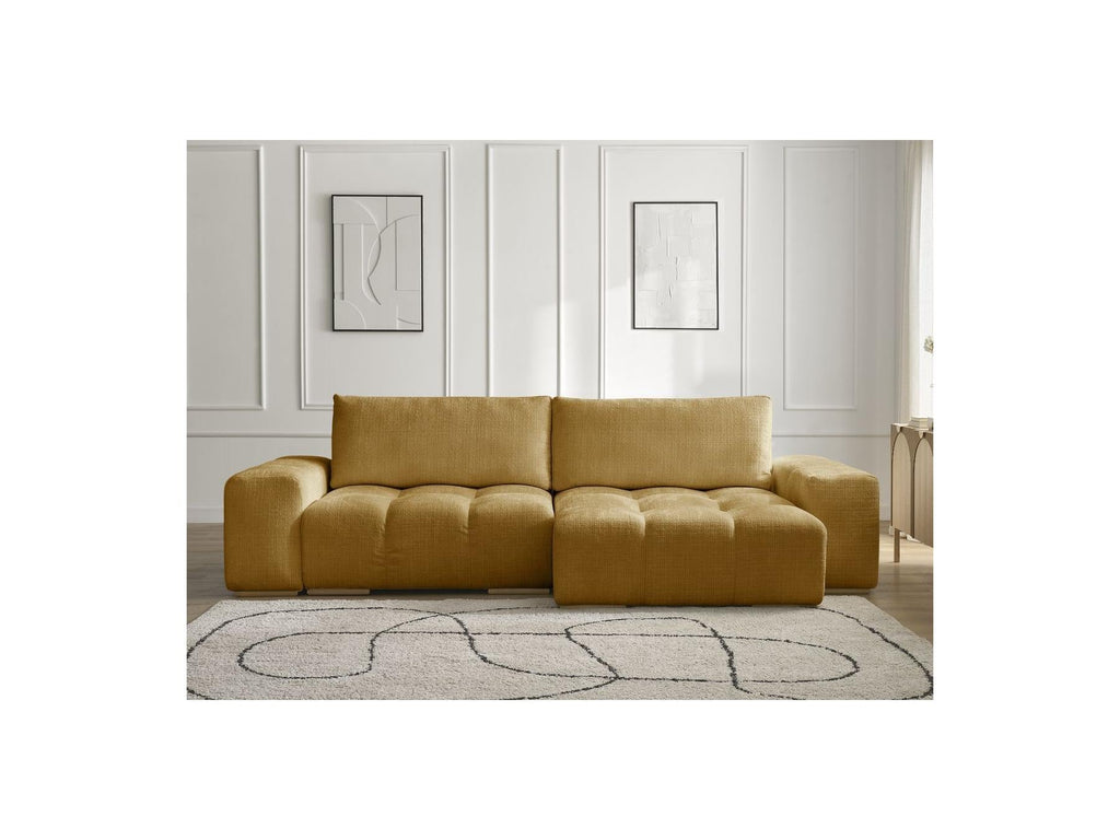 Anakin - Canapé D'Angle Réversible Convertible Coffre - Tissu Texturé - 2 Coussins
