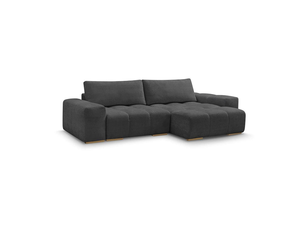 Anakin - Canapé D'Angle Réversible Convertible Coffre - Tissu Texturé - 2 Coussins