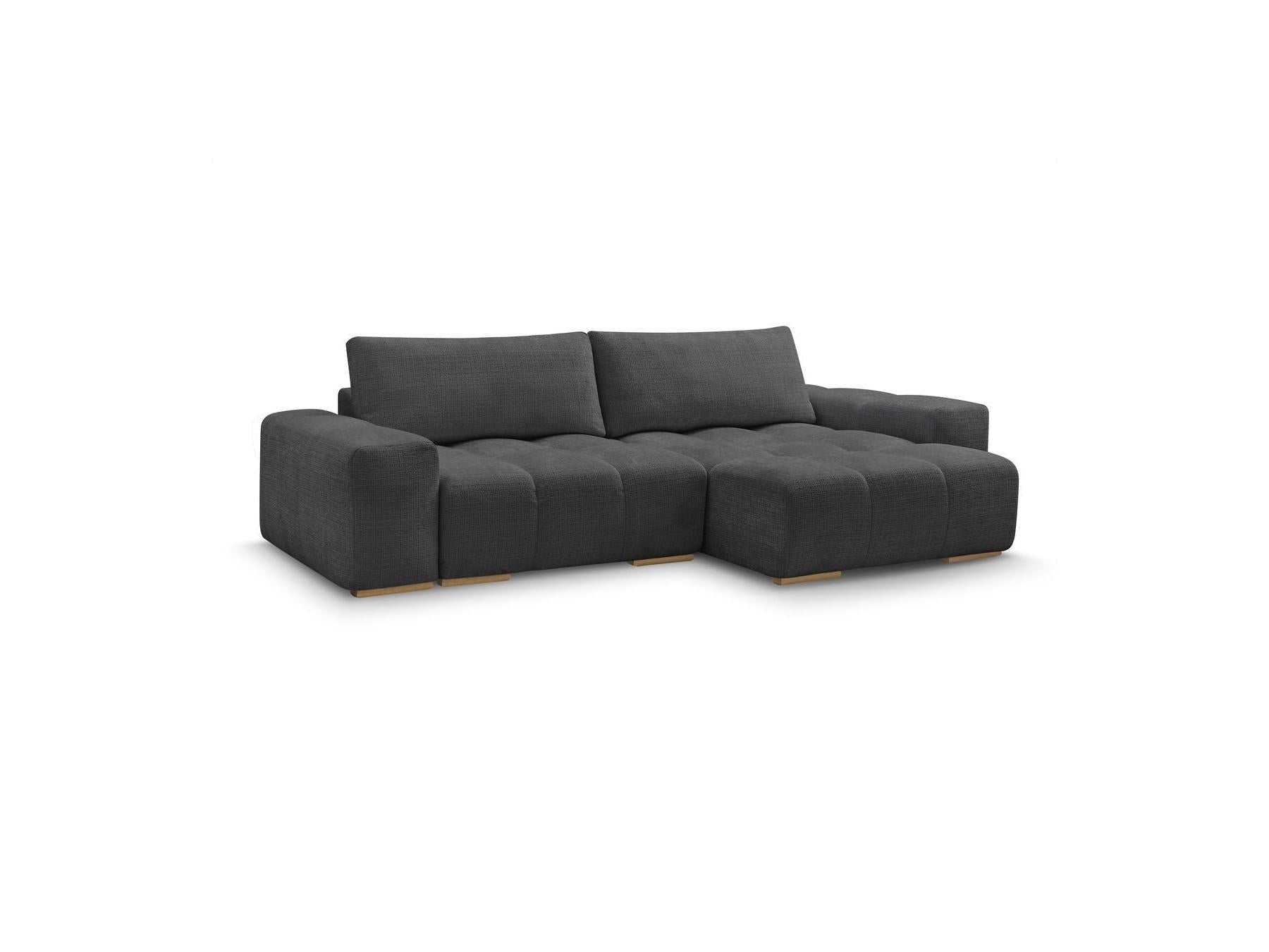 Anakin - Canapé D'Angle Réversible Convertible Coffre - Tissu Texturé - 2 Coussins