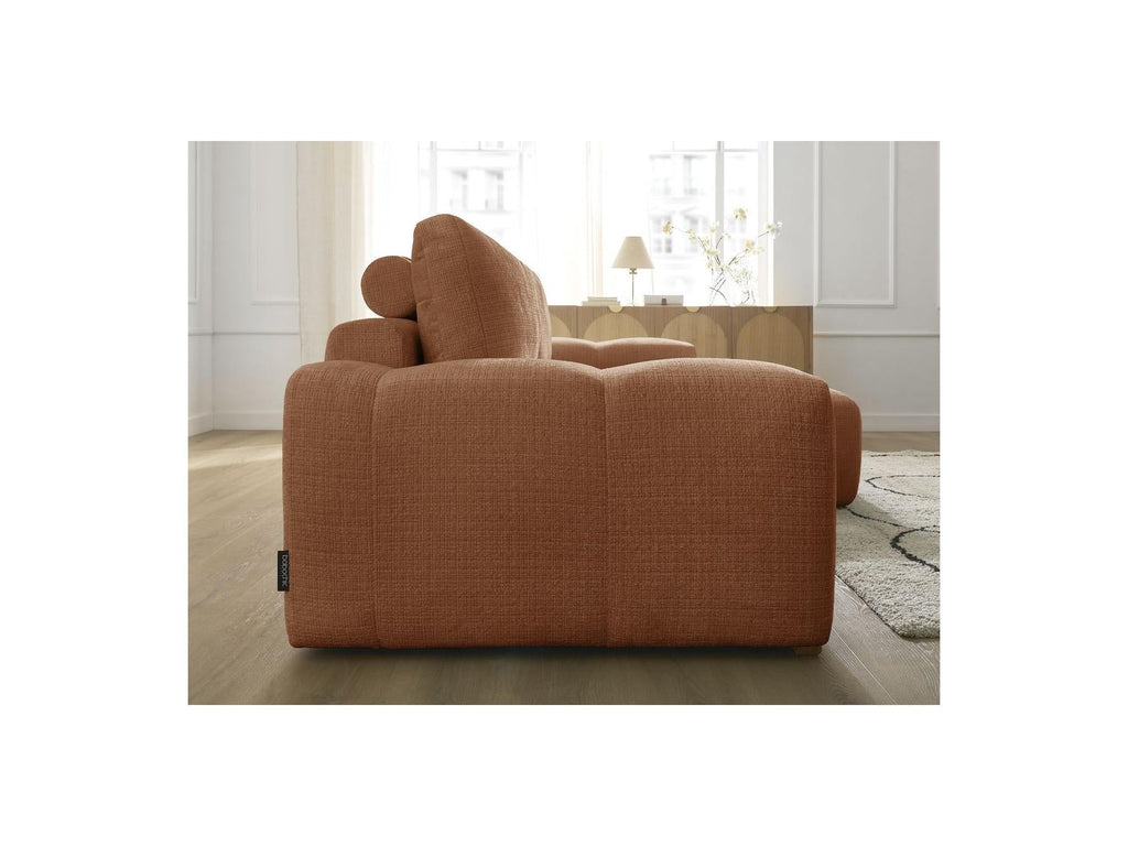 Anakin - Canapé D'Angle Réversible Convertible Coffre - Tissu Texturé - 2 Coussins