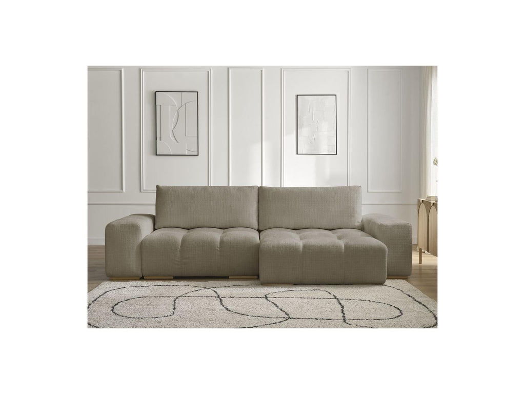 Anakin - Canapé D'Angle Réversible Convertible Coffre - Tissu Texturé - 2 Coussins
