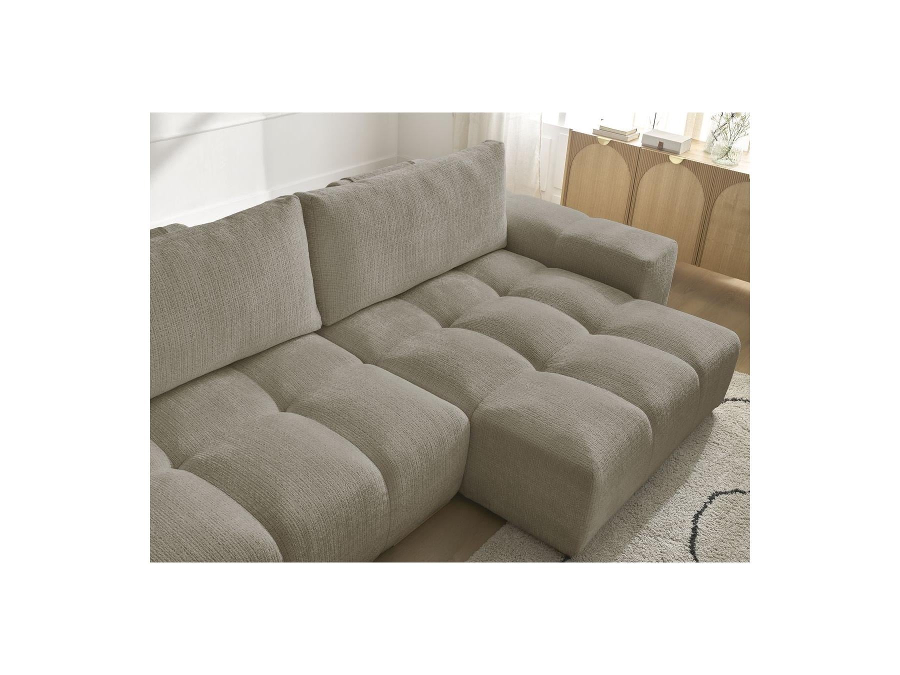Anakin - Canapé D'Angle Réversible Convertible Coffre - Tissu Texturé - 2 Coussins