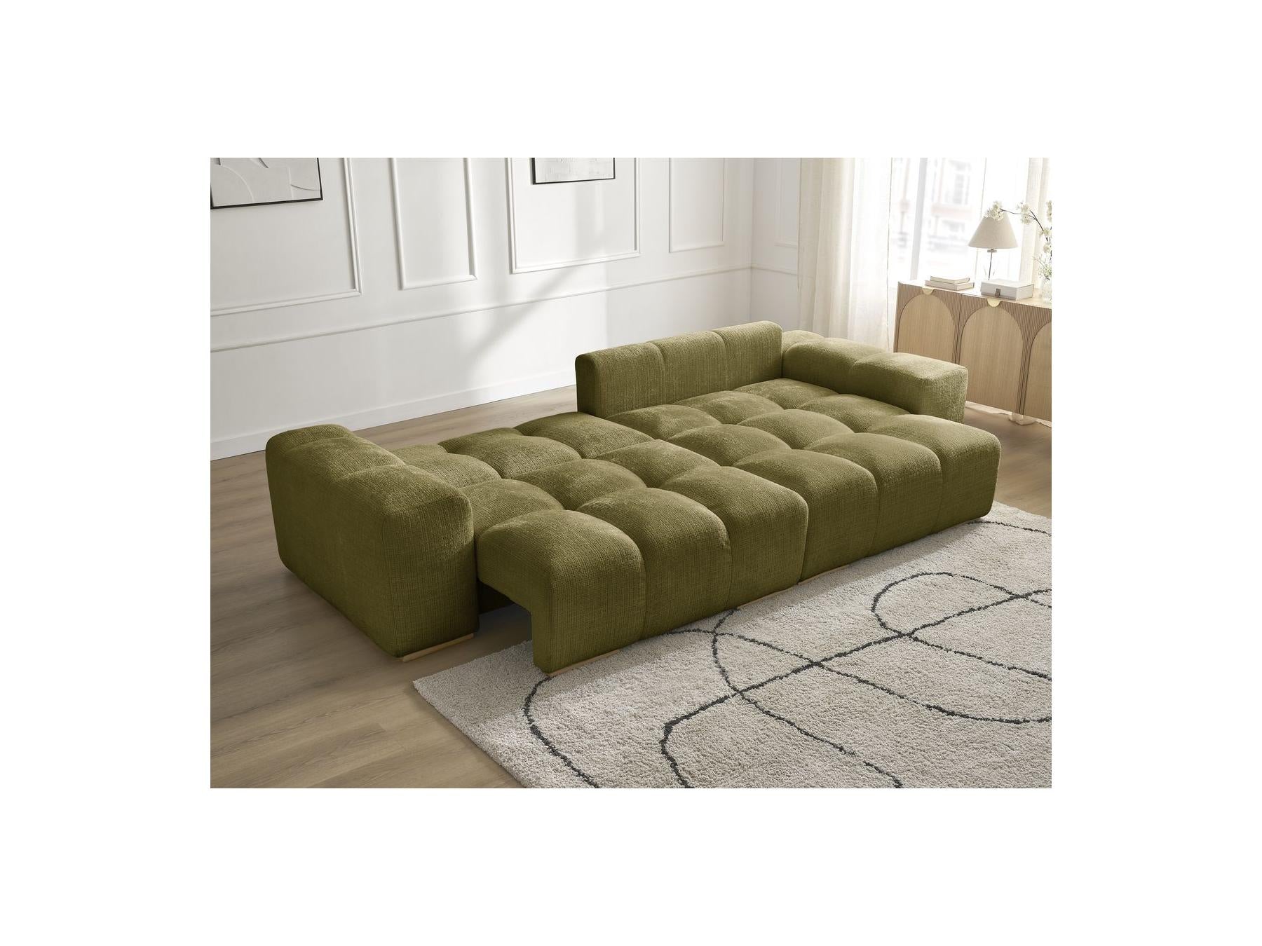 Anakin - Canapé D'Angle Réversible Convertible Coffre - Tissu Texturé - 2 Coussins
