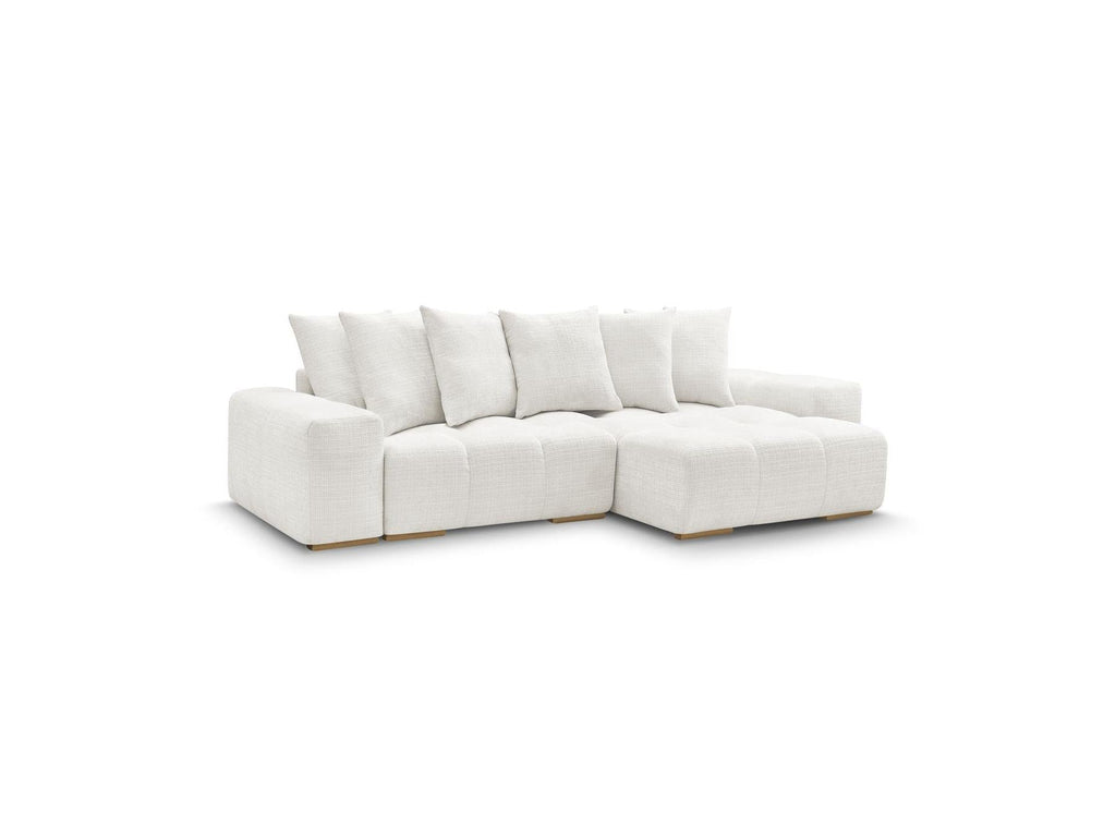 Anakin - Canapé D'Angle Réversible Convertible Coffre - Tissu Texturé - 6 Coussins