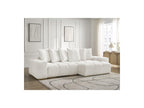 Anakin - Canapé D'Angle Réversible Convertible Coffre - Tissu Texturé - 6 Coussins