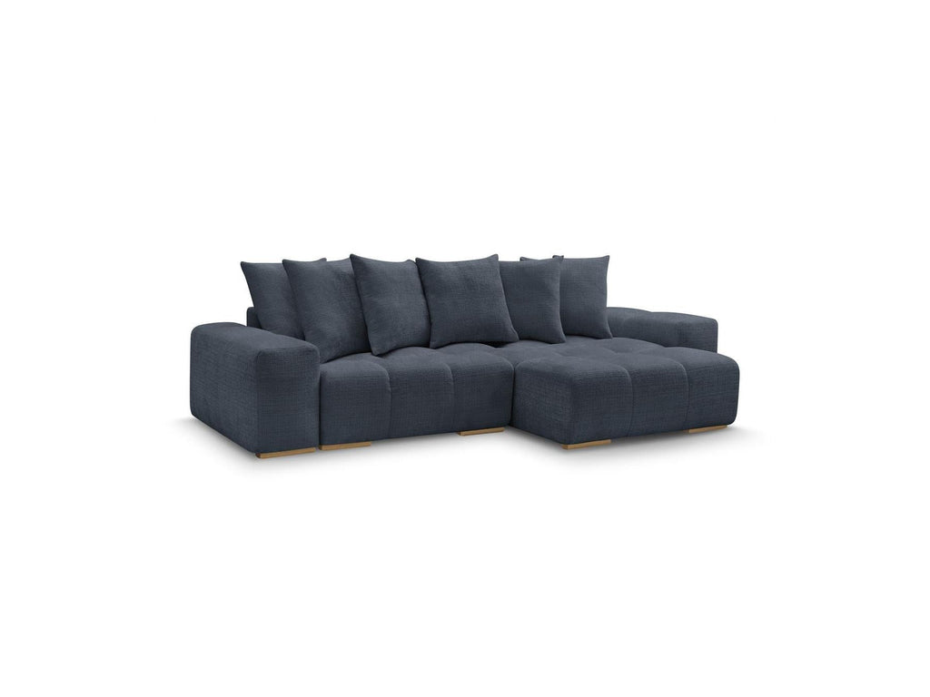 Anakin - Canapé D'Angle Réversible Convertible Coffre - Tissu Texturé - 6 Coussins