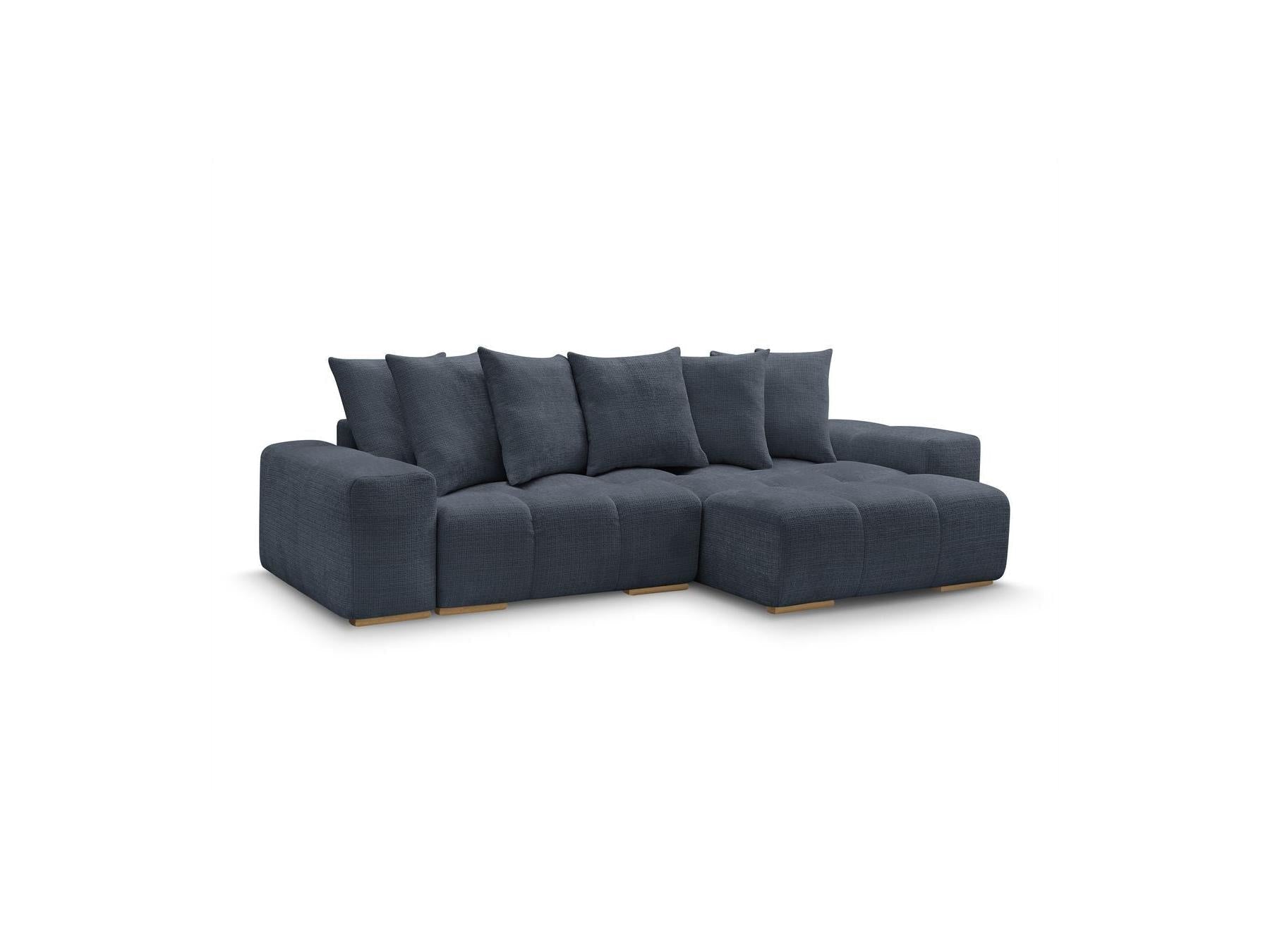 Anakin - Canapé D'Angle Réversible Convertible Coffre - Tissu Texturé - 6 Coussins