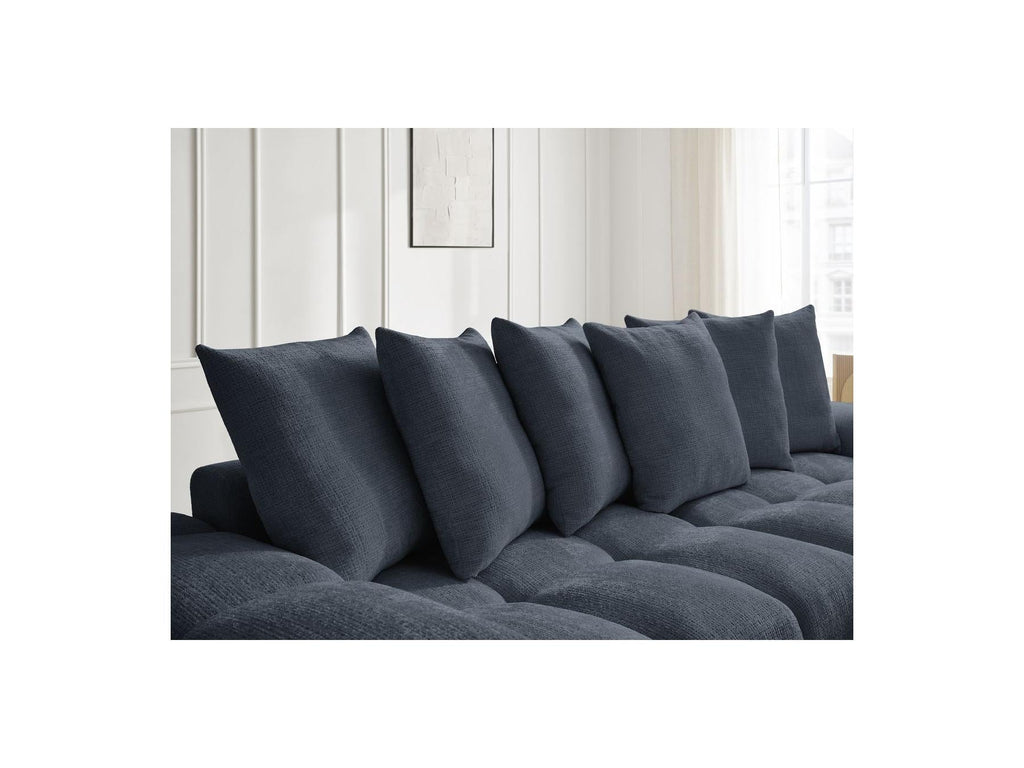 Anakin - Canapé D'Angle Réversible Convertible Coffre - Tissu Texturé - 6 Coussins