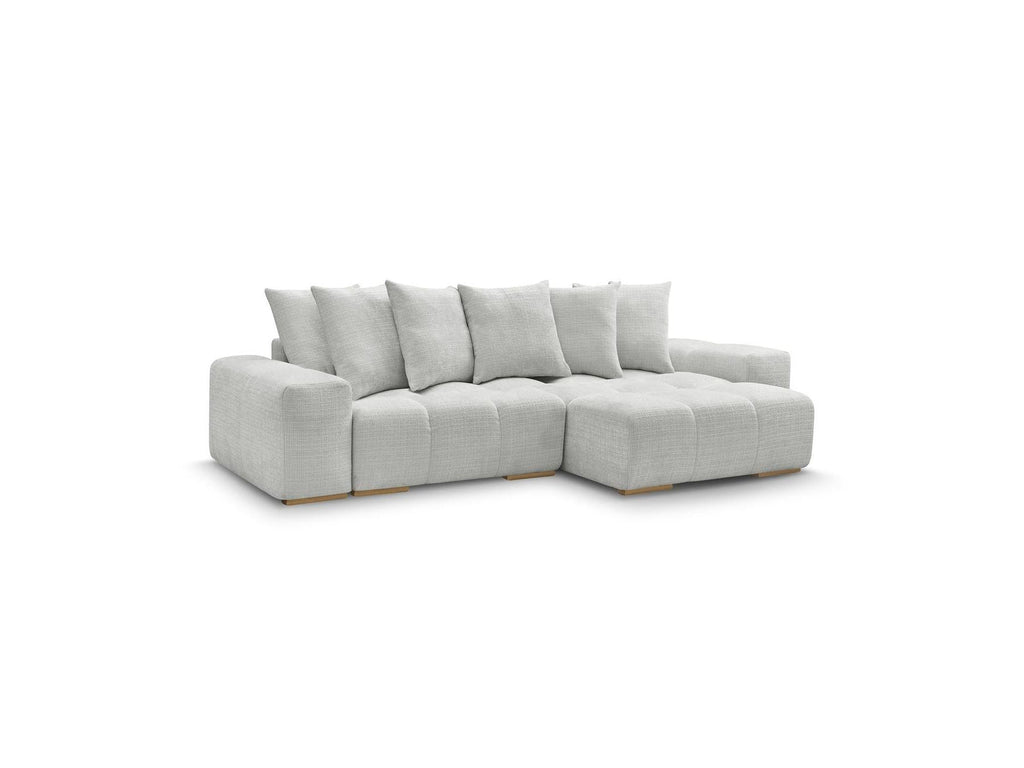 Anakin - Canapé D'Angle Réversible Convertible Coffre - Tissu Texturé - 6 Coussins