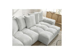 Anakin - Canapé D'Angle Réversible Convertible Coffre - Tissu Texturé - 6 Coussins
