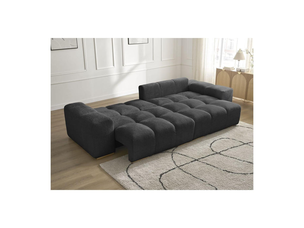 Anakin - Canapé D'Angle Réversible Convertible Coffre - Tissu Texturé - 6 Coussins