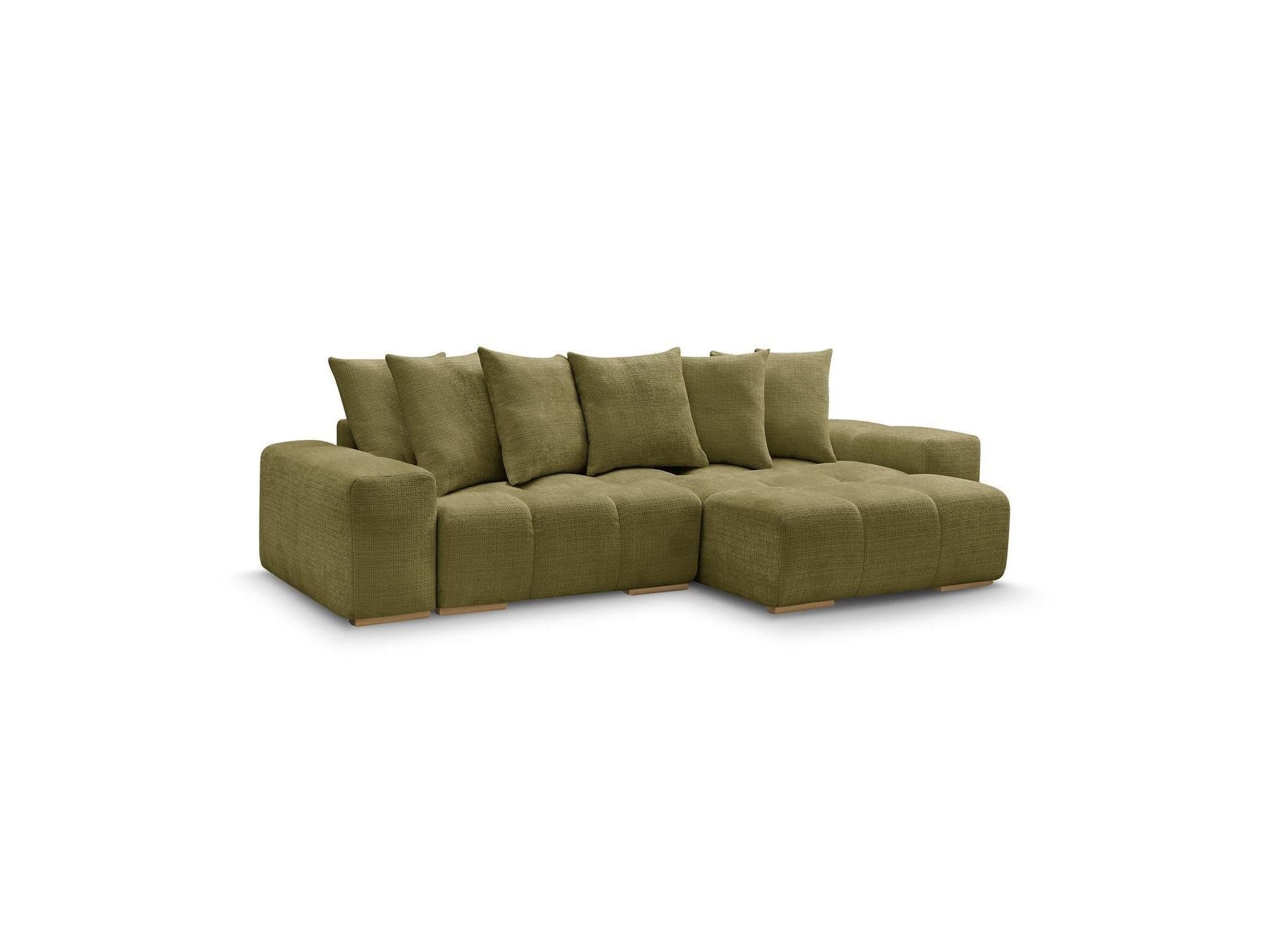 Anakin - Canapé D'Angle Réversible Convertible Coffre - Tissu Texturé - 6 Coussins