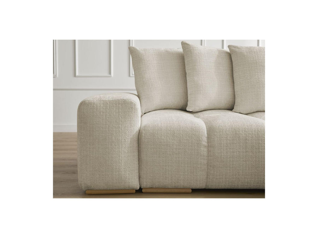 Anakin - Canapé Droit Convertible Coffre - Tissu Texturé - 6 Coussins
