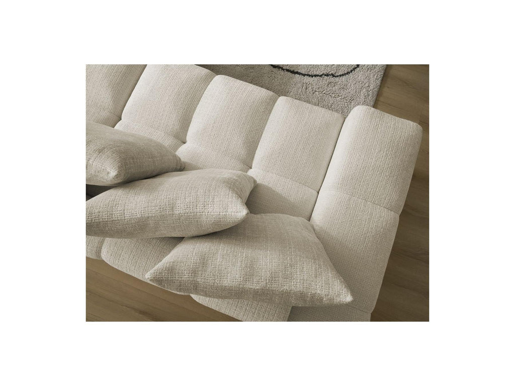 Anakin - Canapé Droit Convertible Coffre - Tissu Texturé - 6 Coussins