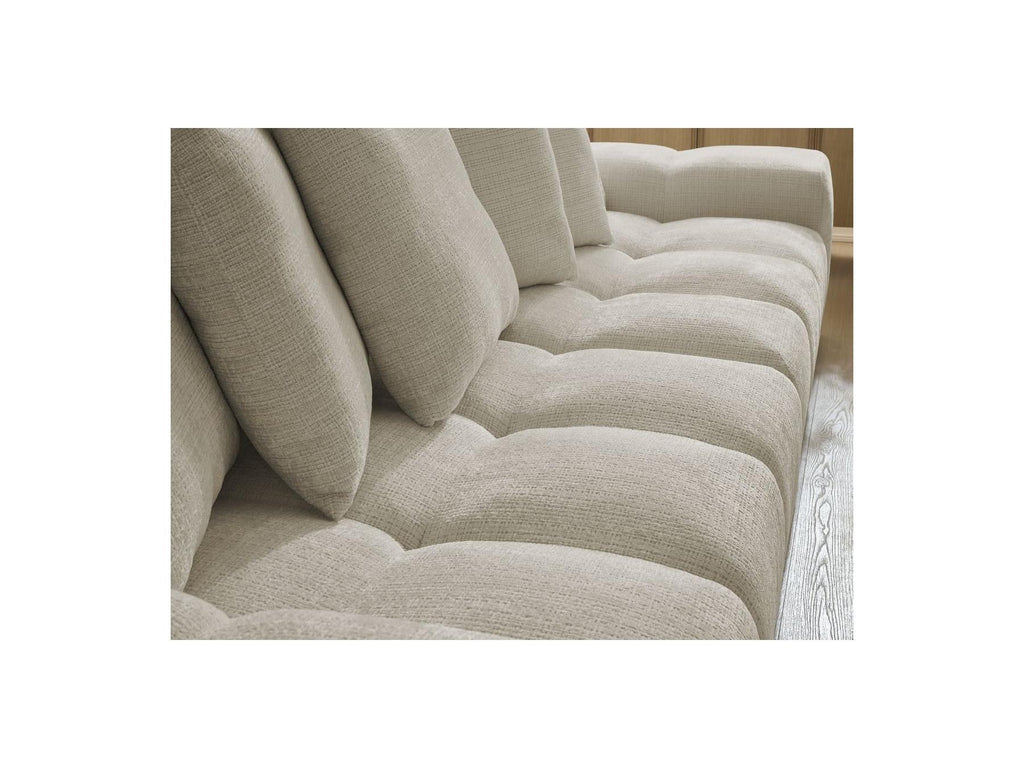 Anakin - Canapé Droit Convertible Coffre - Tissu Texturé - 6 Coussins