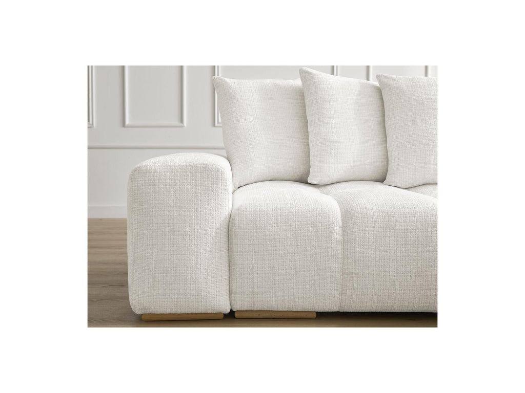 Anakin - Canapé Droit Convertible Coffre - Tissu Texturé - 6 Coussins