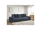 Anakin - Canapé Droit Convertible Coffre - Tissu Texturé - 6 Coussins