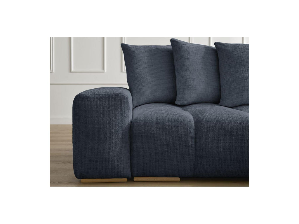 Anakin - Canapé Droit Convertible Coffre - Tissu Texturé - 6 Coussins