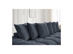 Anakin - Canapé Droit Convertible Coffre - Tissu Texturé - 6 Coussins