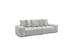 Anakin - Canapé Droit Convertible Coffre - Tissu Texturé - 6 Coussins