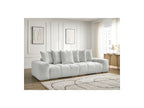 Anakin - Canapé Droit Convertible Coffre - Tissu Texturé - 6 Coussins