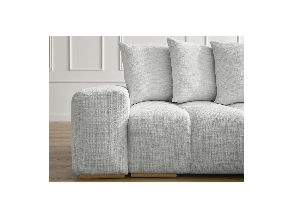 Anakin - Canapé Droit Convertible Coffre - Tissu Texturé - 6 Coussins