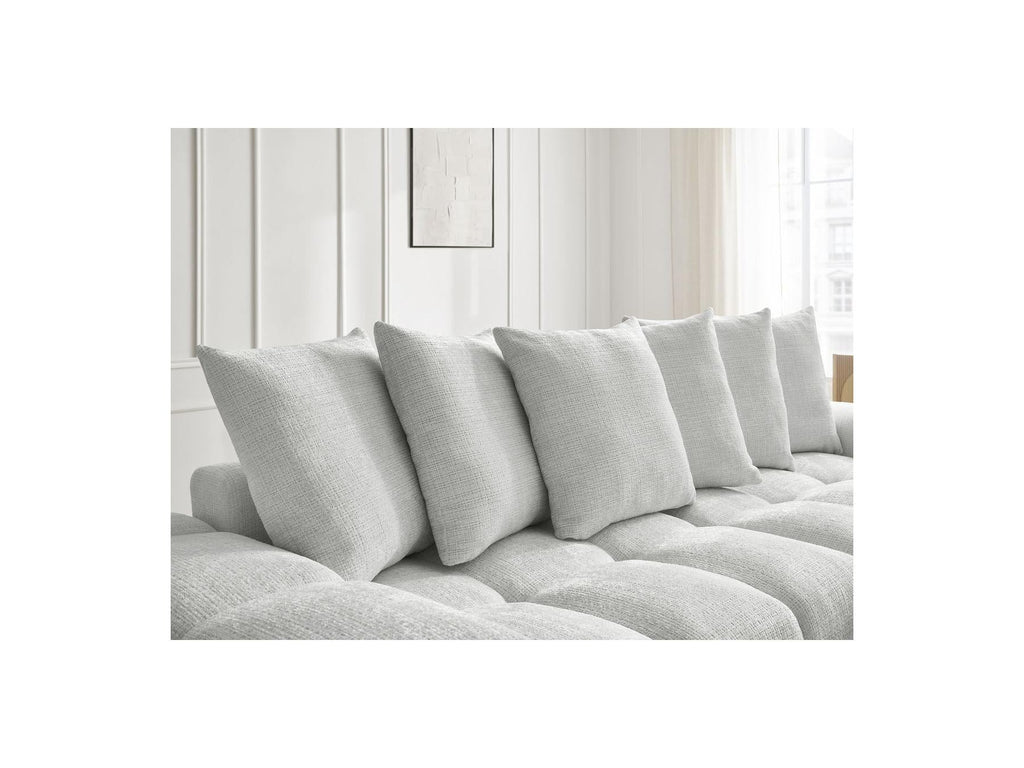 Anakin - Canapé Droit Convertible Coffre - Tissu Texturé - 6 Coussins