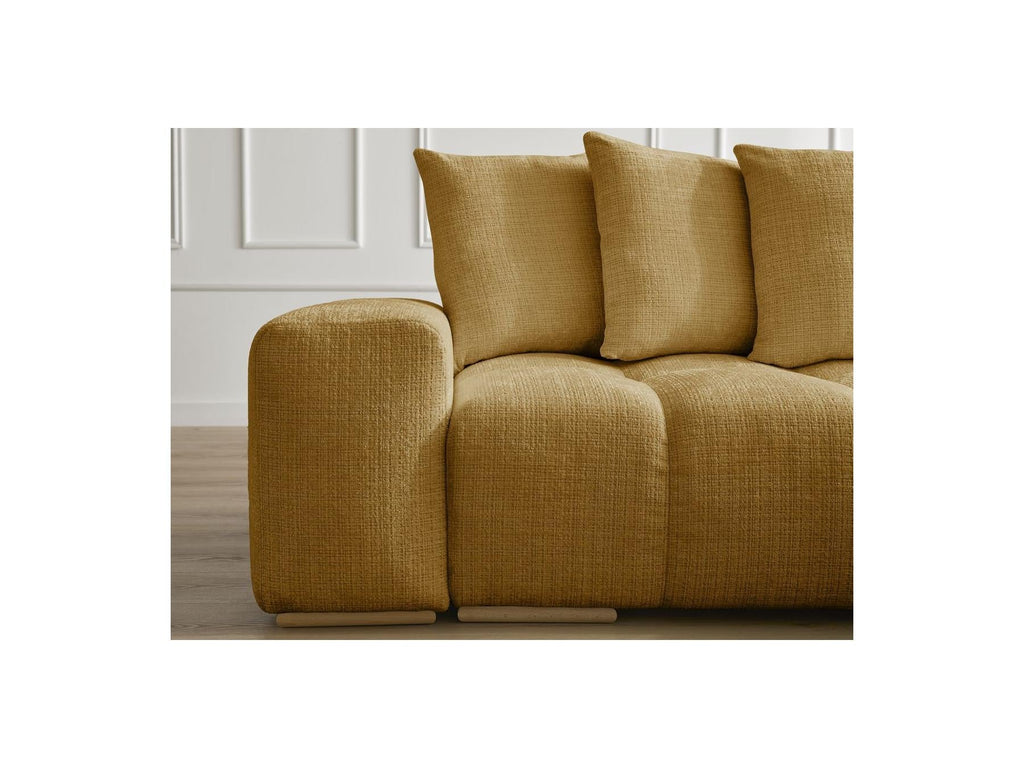 Anakin - Canapé Droit Convertible Coffre - Tissu Texturé - 6 Coussins