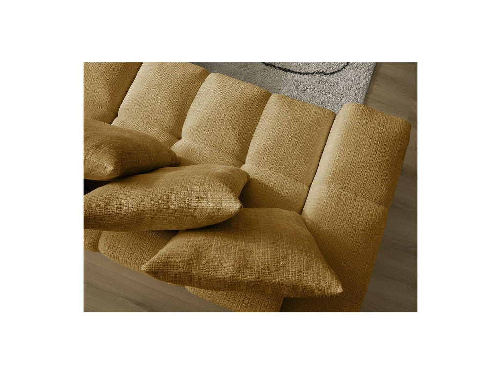 Anakin - Canapé Droit Convertible Coffre - Tissu Texturé - 6 Coussins