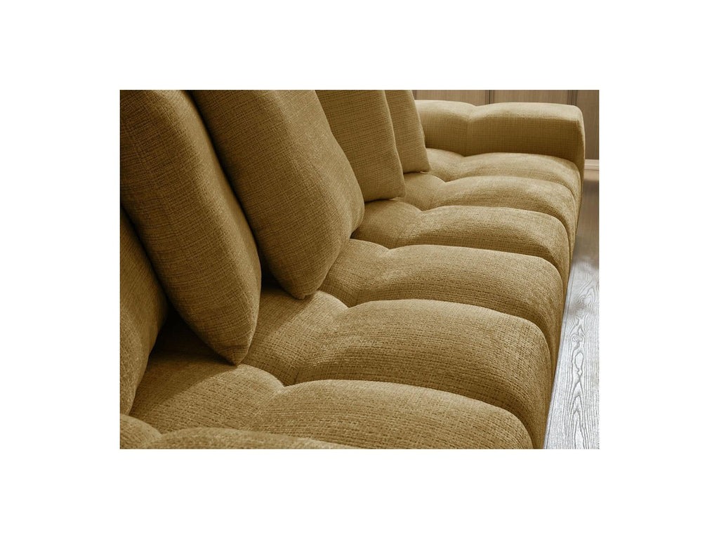 Anakin - Canapé Droit Convertible Coffre - Tissu Texturé - 6 Coussins