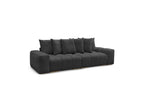 Anakin - Canapé Droit Convertible Coffre - Tissu Texturé - 6 Coussins