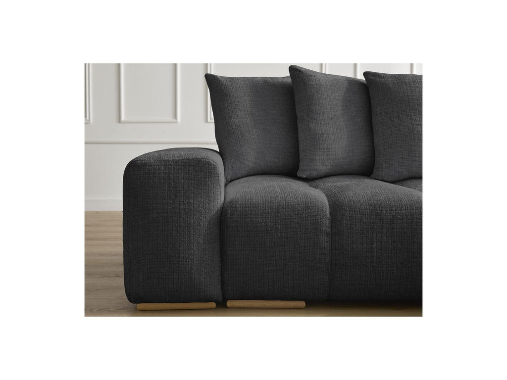 Anakin - Canapé Droit Convertible Coffre - Tissu Texturé - 6 Coussins