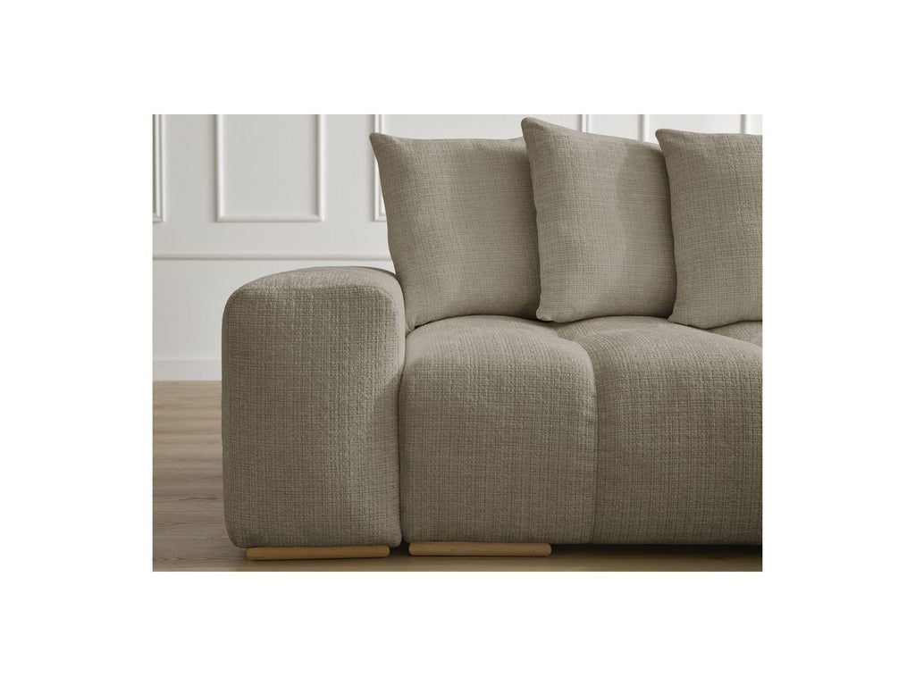 Anakin - Canapé Droit Convertible Coffre - Tissu Texturé - 6 Coussins