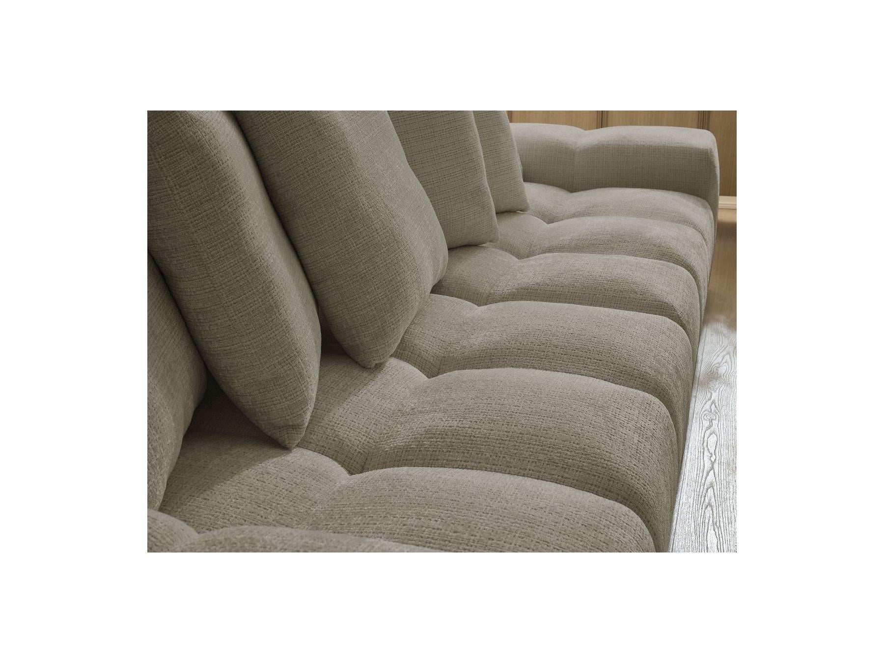 Anakin - Canapé Droit Convertible Coffre - Tissu Texturé - 6 Coussins
