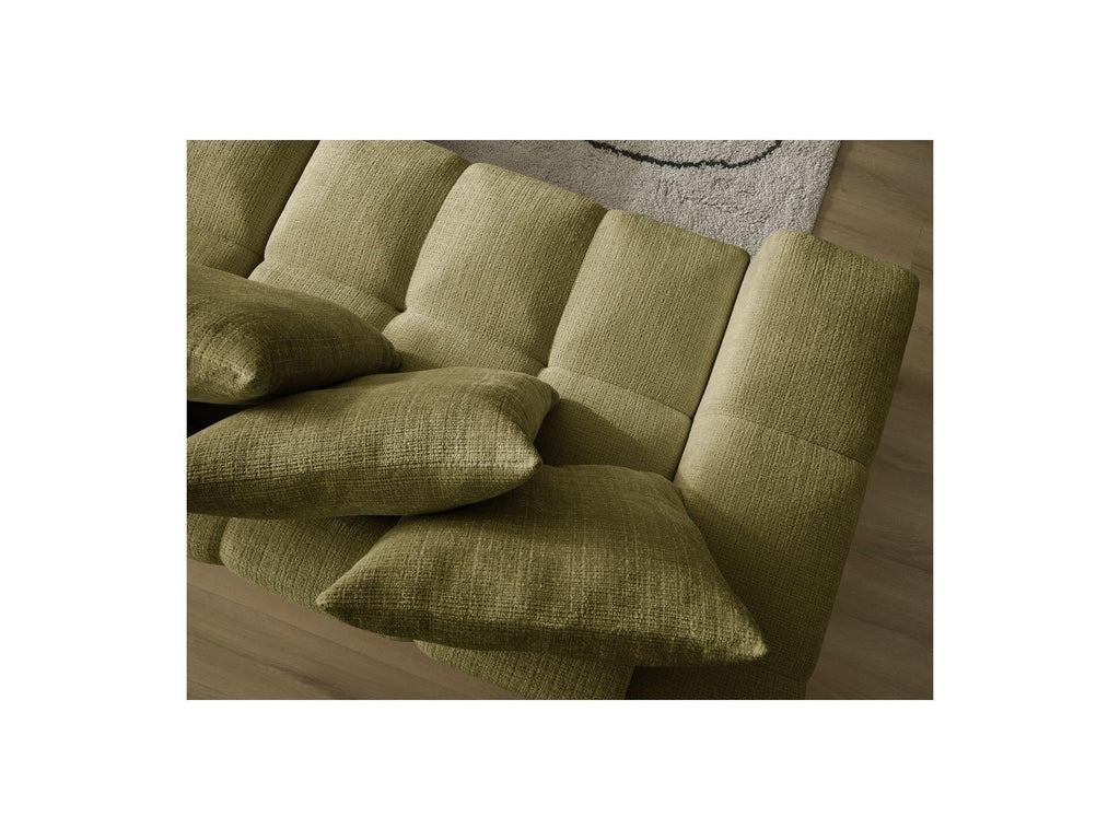 Anakin - Canapé Droit Convertible Coffre - Tissu Texturé - 6 Coussins