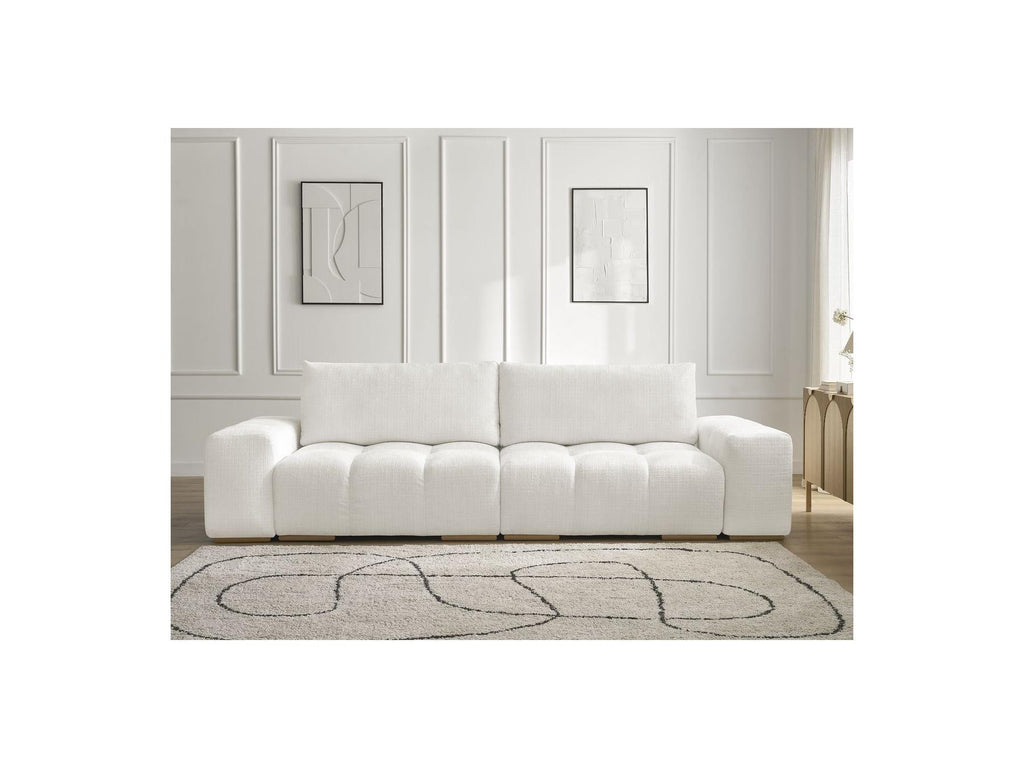 Anakin - Canapé Droit Convertible Coffre - Tissu Texturé - 2 Coussins